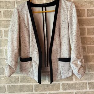 Maurices Women's Light Gray Blazer with Black Trim
